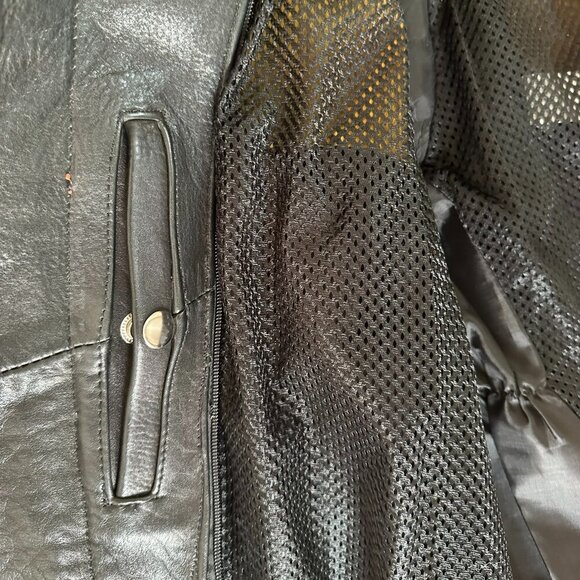 VINTAGE/RETRO BIKER JACKET BLACK/ORANGE ITALIAN LEATHER - HARD TO FIND - Picture 12 of 15